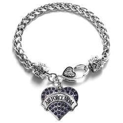 Inspired Silver - Silver Pave Heart Charm Bracelet with Cubic Zirconia Jewelry