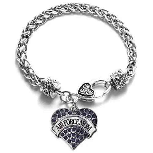 Inspired Silver - Silver Pave Heart Charm Bracelet with Cubic Zirconia Jewelry Inspired Silver - Silver Pave Heart Charm Bracelet with Cubic Zirconia Jewelry