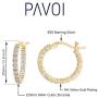 PAVOI 14K Gold Plated 925 Sterling Silver Post Cubic Zirconia Hoop Earrings