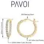 PAVOI 14K Gold Plated 925 Sterling Silver Post Cubic Zirconia Hoop Earrings
