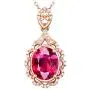 Brishow Fashion Wedding Bride Rose Gold Pendant Necklace Chain Red Rhinestone Flower Pendant Necklaces Crystal Bridal Chains Jewelry Accessories for Women and Girls Brishow Fashion Wedding Bride Rose Gold Pendant Necklace Chain Red Rhinestone Flower Pendant Necklaces Crystal Bridal Chains Jewelry Accessories for Women and Girls