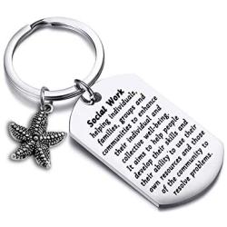 WUSUANED Starfish Keychain Social Worker Helping Individuals Families Keychain Starfish Jewelry Social Worker Gift