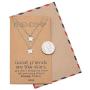 Quan Jewelry Star Pendants Matching Friendship Necklace for 2, Gifts for Her with Greeting Card