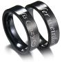 fashionlife2018 Couple Rings Wedding Band Anniversary Engagement His and Her Promise Ring His Crazy Her Weirdo Black Titanium Steel Ring 6mm