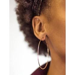 Large 14k Yellow Gold Continuous Endless Hoop Earrings, 1.2mm Tube
