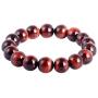 Jewever Original Natural Blue Tigereye Gemstone 12mm Smooth Round Beads Stretch Unisex