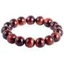 Jewever Original Natural Blue Tigereye Gemstone 12mm Smooth Round Beads Stretch Unisex