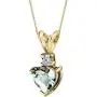 14 Karat Yellow Gold Heart Shape 0.75 Carats Green Amethyst Diamond Pendant 14 Karat Yellow Gold Heart Shape 0.75 Carats Green Amethyst Diamond Pendant