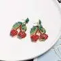 Summer Colorful Shiny Crystal Rhinestone Cute Fruit Watermelon Pineapple Drop Earrings Cherry Earrings Holiday Jewelry Summer Colorful Shiny Crystal Rhinestone Cute Fruit Watermelon Pineapple Drop Earrings Cherry Earrings Holiday Jewelry