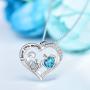 Distance Health and Longevity Mom and Baby Sea Turtle Pendant Necklace for Women 925 Sterling Silver Love Heart Jewelry Gifts for Women Girls Mother Wife