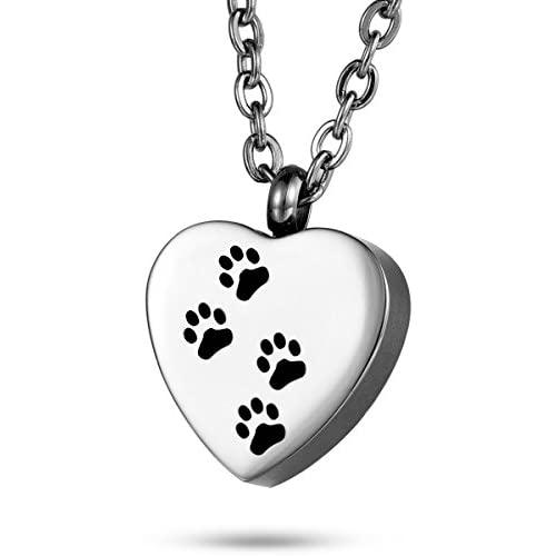 FCZDQ Cremation Jewelry Sleeping Dog Memorial Keepsake Ashes Urn Pendant Necklace with Funnel Kit