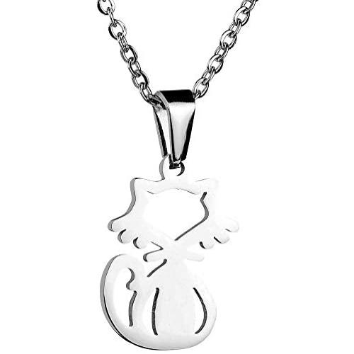 Jude Jewelers Stainless Steel Cute Cat Charm Collar Statement Necklace