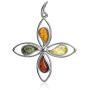 Ian and Valeri Co. Multicolor Amber Sterling Silver Drop Pendant