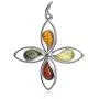Ian and Valeri Co. Multicolor Amber Sterling Silver Drop Pendant Ian and Valeri Co. Multicolor Amber Sterling Silver Drop Pendant
