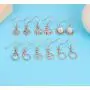 26 Pairs Small Dangle Earrings for Women Pack in Rose Gold/Silver Tone,Compound with 26 Styles