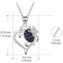 POPLYKE Turtle Necklace Sterling Silver Mother and Daughter Son Sea Turtle Heart Pendant Necklace for Women Girls Child for Grandmother Mom