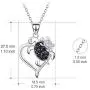 POPLYKE Turtle Necklace Sterling Silver Mother and Daughter Son Sea Turtle Heart Pendant Necklace for Women Girls Child for Grandmother Mom