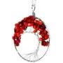 Luvalti Tree of Life - Gemstone Chakra Jewelry Red Silver Chain Necklace