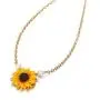 krun Sunflower Pendant Necklace Pearl Leaf Chain Resin Boho Handmade Drop Choker Necklace for Women Girls krun Sunflower Pendant Necklace Pearl Leaf Chain Resin Boho Handmade Drop Choker Necklace for Women Girls