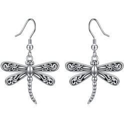 ONEFINITY Dragonfly Earrings Sterling Silver Dragonfly Dangle Drop Earrings Dragonfly Jewelry for Women
