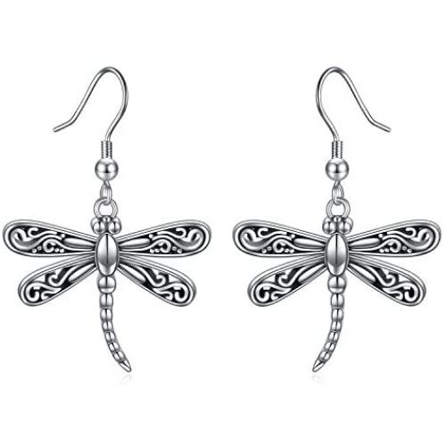 ONEFINITY Dragonfly Earrings Sterling Silver Dragonfly Dangle Drop Earrings Dragonfly Jewelry for Women