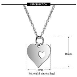Heart titanium steel necklace female openworked love bone chain stainless steel pendant necklace