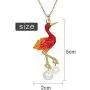 superchic Elegant Red/Blue/White Crane Bird Pearl Necklace with Fine Chain, Colorful Austrian Crystals and White Pearls in Gold/Rhodium Plated Lead-Free Tin-Alloy Metal superchic Elegant Red/Blue/White Crane Bird Pearl Necklace with Fine Chain, Colorful Austrian Crystals and White Pearls in Gold/Rhodium Plated Lead-Free Tin-Alloy Metal