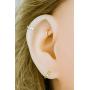 ONDAISY 14k Gold Plated Simulated Diamond Cz Moon Star Heart Flower Round Circle Ball Tragus Cartilage Clicker Hoop Ring Earring Piercing For Women16g