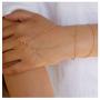 TseanYi Finger Ring Bracelet Gold Wrist Finger Bracelet Boho Slave Bracelet Hand Chain Alloy Chain Handpiece Jewelry for Women and Girls (Gold)