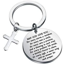 CYTING Inspirational Keychain May God Give Rainbow for Every Storm Irish Blessing Keychain Graduation Gift Encouragement Gift for Her
