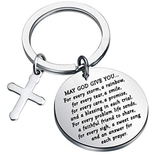 CYTING Inspirational Keychain May God Give Rainbow for Every Storm Irish Blessing Keychain Graduation Gift Encouragement Gift for Her