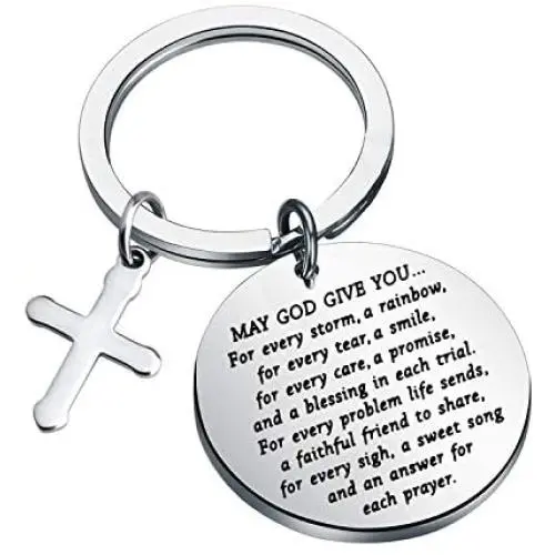 CYTING Inspirational Keychain May God Give Rainbow for Every Storm Irish Blessing Keychain Graduation Gift Encouragement Gift for Her