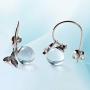 JEWME 925 Sterling Silver Mermaid Teardrops Dangle Earring Fishtail Eardrop Sea Blue Crystal Stone Ear Hoop Jewelry Ocean Gift