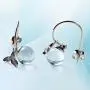JEWME 925 Sterling Silver Mermaid Teardrops Dangle Earring Fishtail Eardrop Sea Blue Crystal Stone Ear Hoop Jewelry Ocean Gift