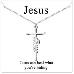 JSJOY Cross Necklace for Women Religious Gifts Cross Necklace Chain Faith Cross Pendant Necklace for Teen Girls