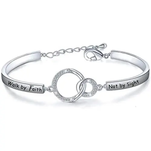 Zuo Bao Christian Gift Faith Bracelet Walk by Faith Not by Sight Bible Verse Bracelet Christian Jewelry