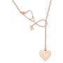 MANZHEN Rose Gold Plated Medicine Stethoscope Heart Initial Alphabet Letter Necklace for Doctor Nurse