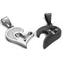 LOLIAS 4Pcs Couple Necklace Bracelets Matching Set for Women Men Love Heart Pendant Necklace Bead His & Hers Bracelets Couple Valentine Gifts Jewelry Set