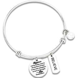Kivosliviz Encouragement Bracelet Jewelry Happiness Can Be Found in The Darkest of Times Courage Bracelets
