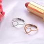 Aineecy Infinity Love Heart Rings Set for Friendship Geometric Hollow Peach Heart Engraved Letter Index Finger Rings for Women Girls Graduation Gift 2Pcs/Set