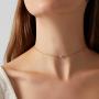 Lalynnly 14K Yellow Gold Plated Round Cubic Zirconia Minimalist Multi-way Necklace Bracelet for Women