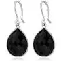 Gem Stone King 925 Sterling Silver Black Onyx Dangle Earrings 13.00 Cttw Gemstone Birthstone Pear Shape 16X12MM