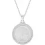 925 Sterling Silver Clear CZ Saint Benedict San Benito Nurzia Medal Pendant 19''