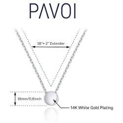 PAVOI 14K Gold Plated Sterling Silver Dot Pendant | Layered Necklaces | Gold Necklaces for Women | 18'' Length with a 2'' Extension