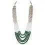 Aheli Classy Faux Kundan Beaded Pearl Long Necklace with Maang Tikka Set Indian Ethnic Wedding Bridal Jewelry for Women Aheli Classy Faux Kundan Beaded Pearl Long Necklace with Maang Tikka Set Indian Ethnic Wedding Bridal Jewelry for Women