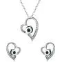 EleQueen 925 Sterling Silver Heart Jewelry Set for Women CZ Forever Love Heart Pendant Necklace Stud Earrings, Rolo Chain 20 EleQueen 925 Sterling Silver Heart Jewelry Set for Women CZ Forever Love Heart Pendant Necklace Stud Earrings, Rolo Chain 20