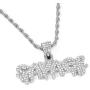 Halukakah Gold Chain with Bubble Letter King/Gang/Trap/Savage Iced Out,Diamond Necklace for Men 18k Real Gold Plated/Platinum White Gold Finish with Rope Chain 24''/Tennis Chain 20'' Free Giftbox