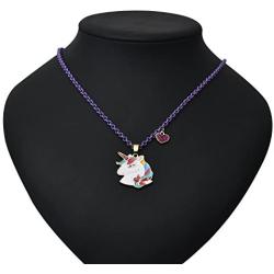 Onnea Cute Unicorn With Purple Bling Heart Charm Pendant Necklace for Girls