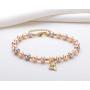Freshwater Pearl Bracelets Multicolor Cultured Pearl 14K Gold Filled Bracelet with Adjustable Chain Jewelry Gift for Women Wife Girls Mother