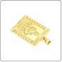 Fusamk Fashion Plated 18K Gold Buddha Dog Tag Pendant Guan Yin Necklace,22'' Box Chain